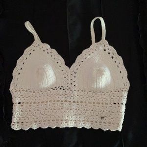 Abercrombie white knit tank top